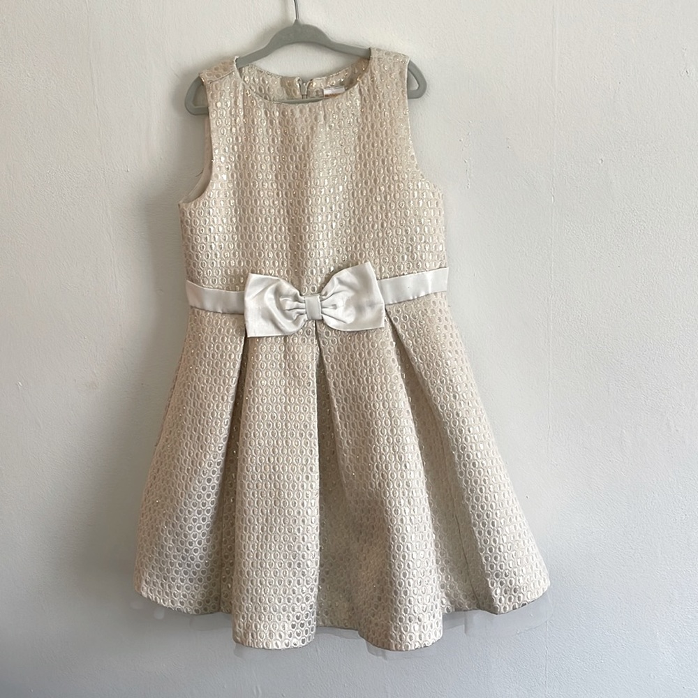 Gymboree Gold and Cream Brocade Dress Size 7
